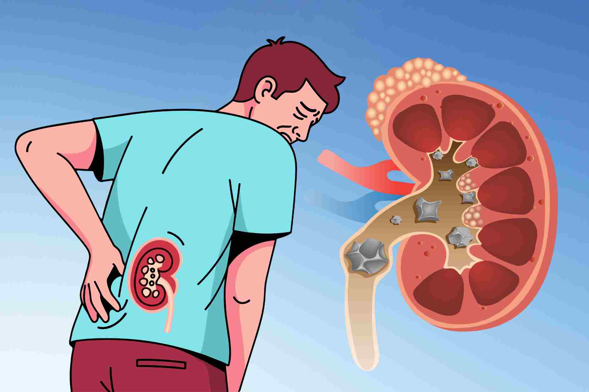 40세 이후 남성이 경계해야 할 신장 결석의 전형적인 징후