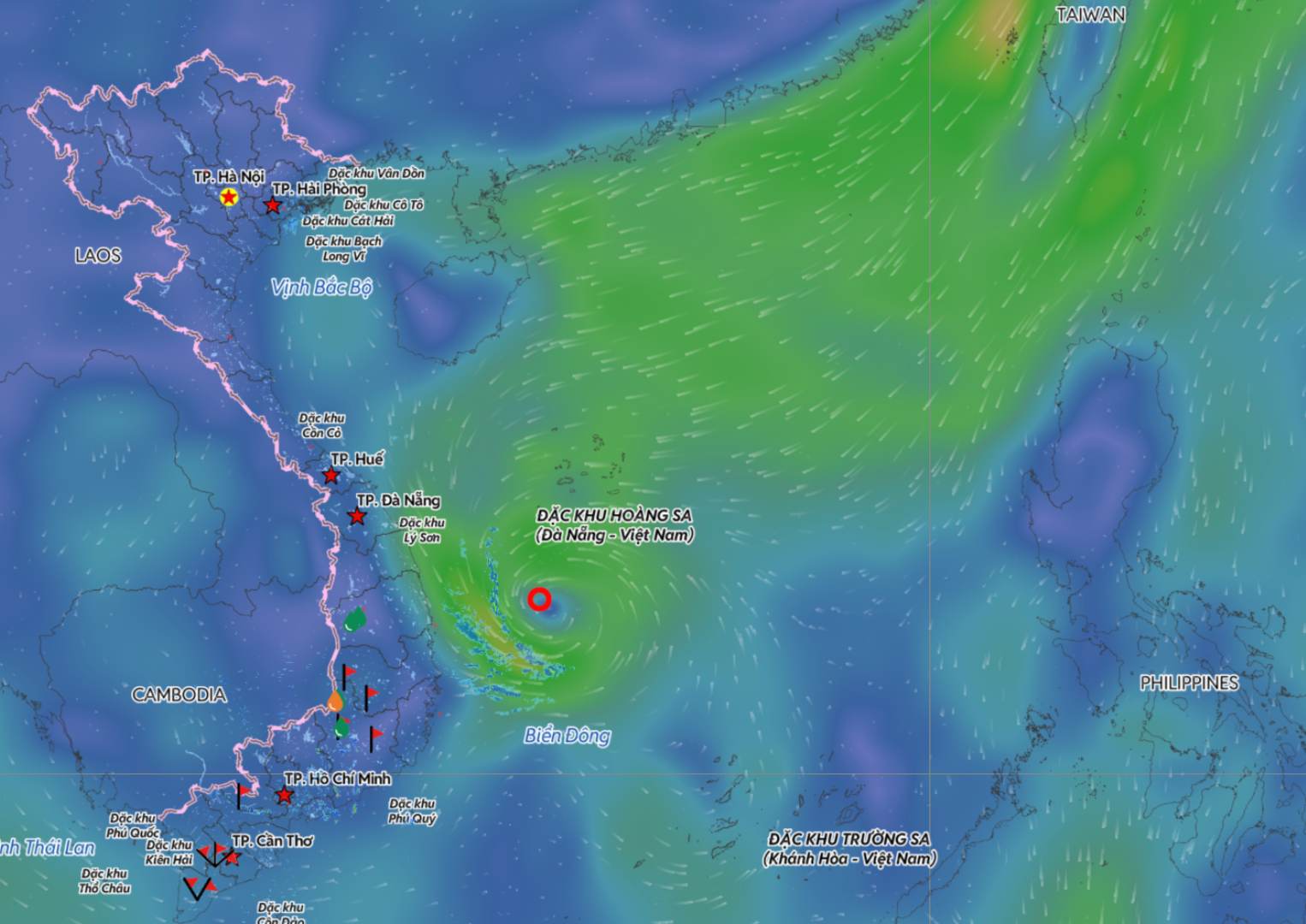 Updated location of the tropical depression at 10:00 on December 2. Source: Vietnam Disaster Monitoring System