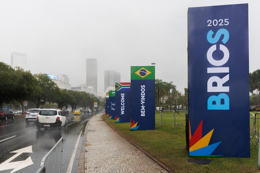 Banner welcomes the BRICS 2025 summit in Rio de Janeiro, Brazil. Photo: Xinhua