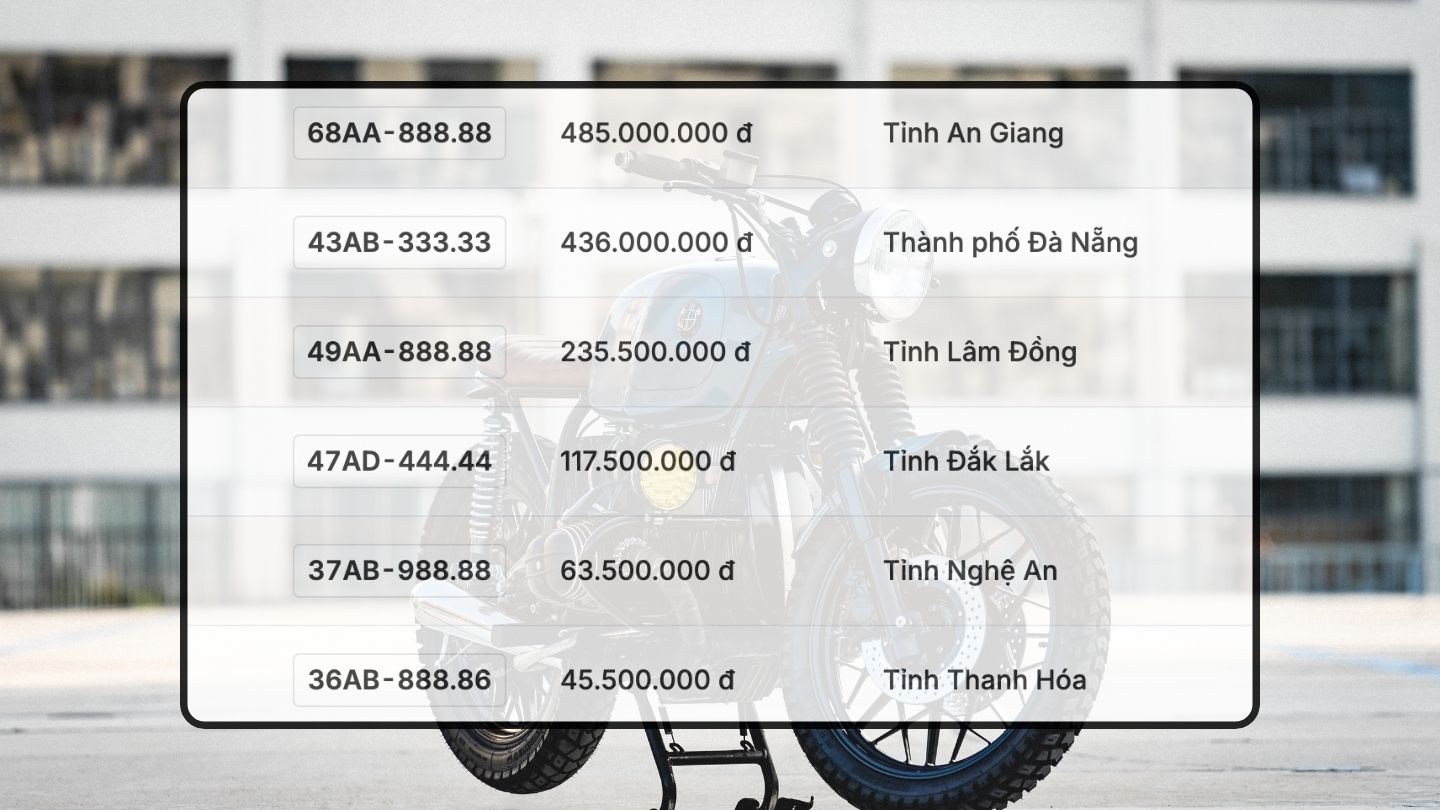 Danh sách kết quả trúng đấu giá biển số xe máy trong ngày 2.12 được cập nhật trên trang đấu giá trực tuyến. Đồ họa: Hạo Thiên