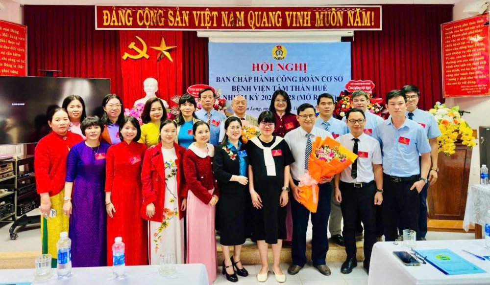 El Sindicato de Base del Hospital Psiquiatrico de Hue organiza la Conferencia del Comite Ejecutivo Ampliado para el mandato 2023-2028. Foto: Sindicato de Hue