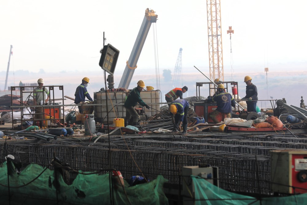 Khong khi thi cong khan truong tai san bay Long Thanh. Anh: Anh Tu