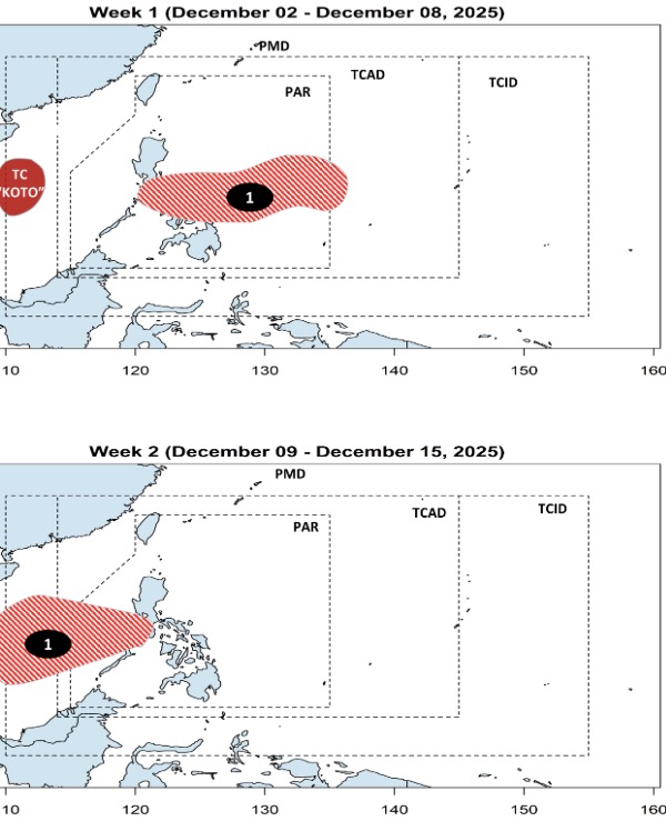 Ap thap moi duoc du bao kha nang cao thanh bao Wilma, tien than cua bao so 16 o Bien Dong. Anh: PAGASA 