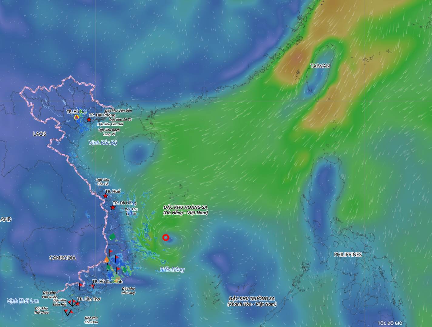 In addition to the tropical depression, cold air is also about to increase the impact of the sea weather. Source: Vietnam Disaster Monitoring System