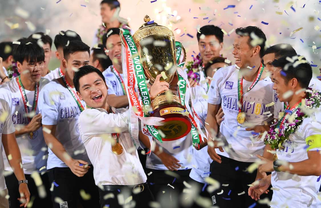 Ha Noi FC la doi bong giau thanh tich bac nhat lich su V-League. Anh: T&T Group