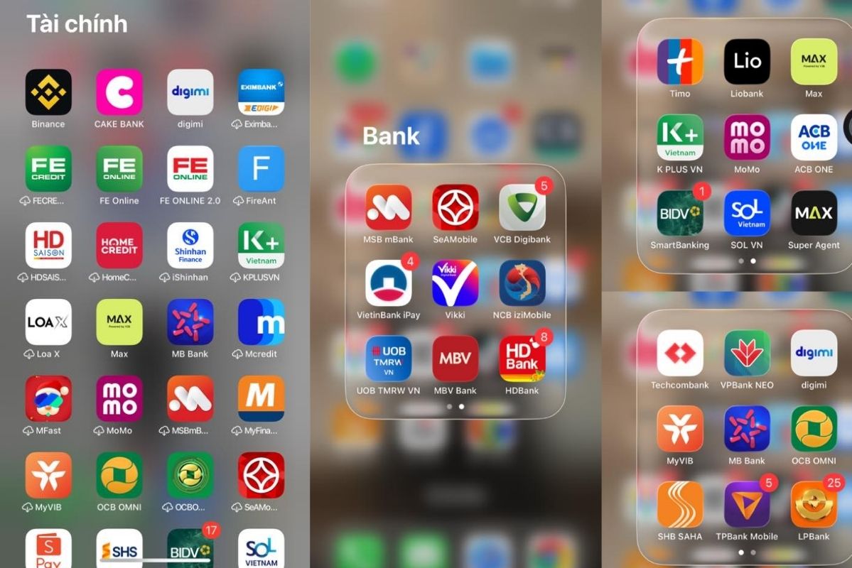 So luong tai khoan ngan hang tuong ung voi ung dung tren dien thoai khien nhieu nguoi lo lang. Anh: NVCC