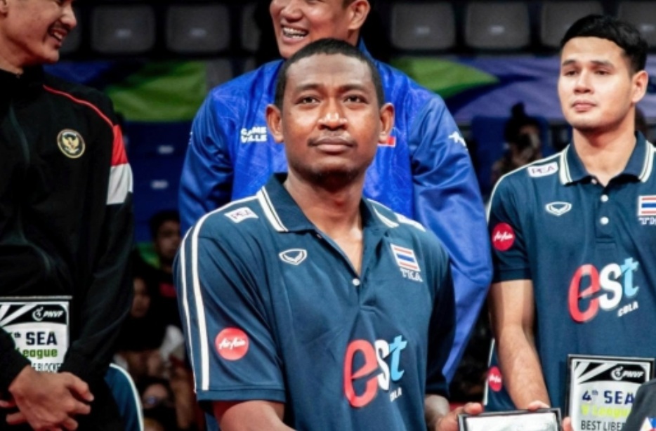 Kissada Yamine Nilsawai contributed greatly to helping the Thai men's volleyball team win the gold medal at the 33rd SEA Games. Photo: Cut from video