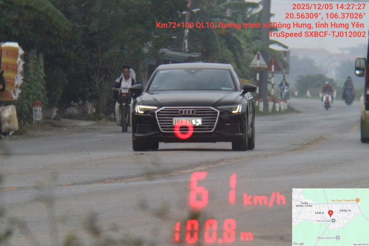 El propietario del coche fue multado en Hung Yen. Foto: Cong an Hung Yen