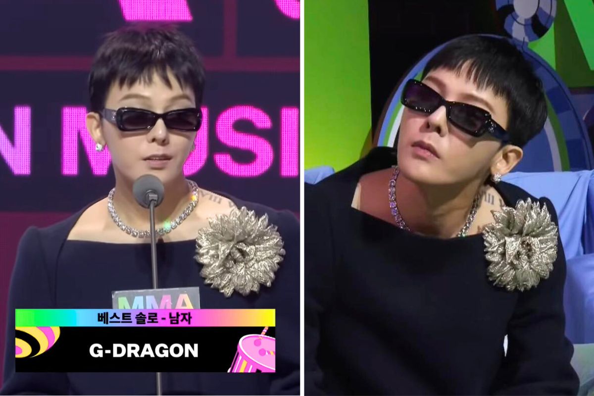 G-Dragon co mat nhan giai nhung khong di tham do. Anh: cat tu video