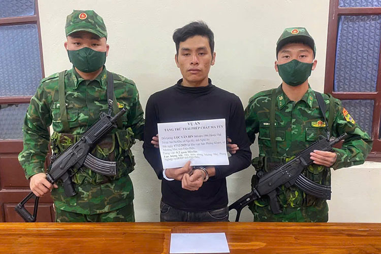 Đối tượng Lộc Văn Bin tại Đồn Biên phòng Mường Nhé, tỉnh Điện Biên. Ảnh: Anh Dũng