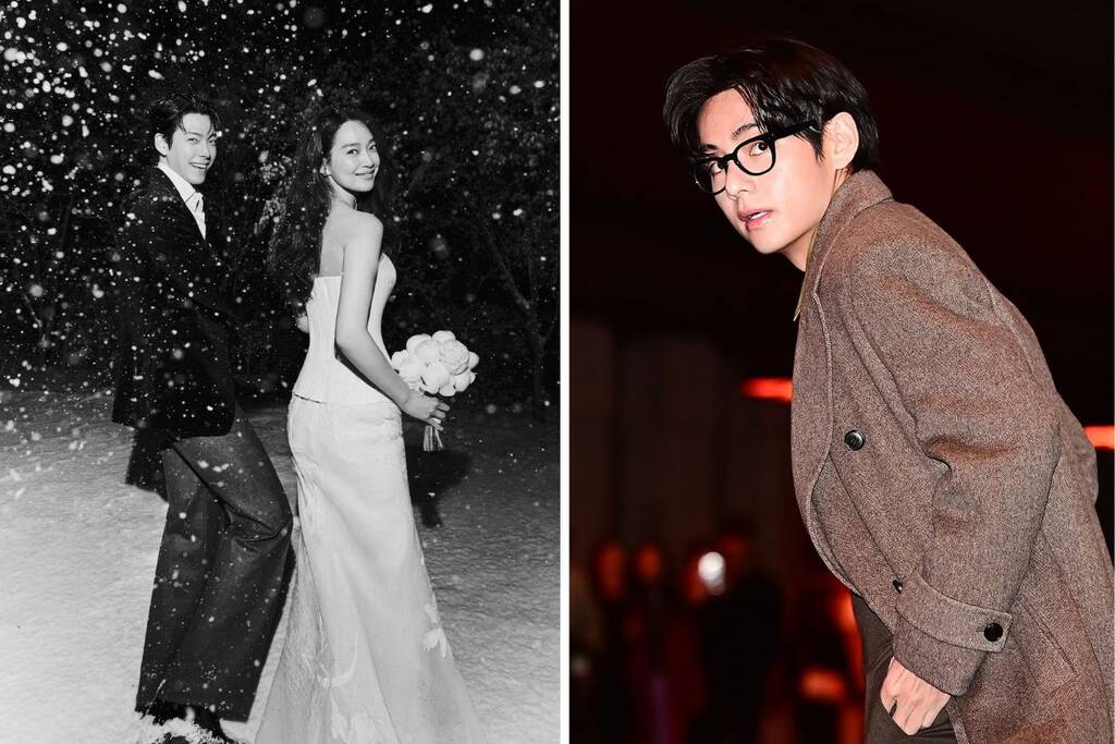 V (BTS) was a guest at Kim Woo Bin - Shin Min Ah's wedding. Photo: Lotte
