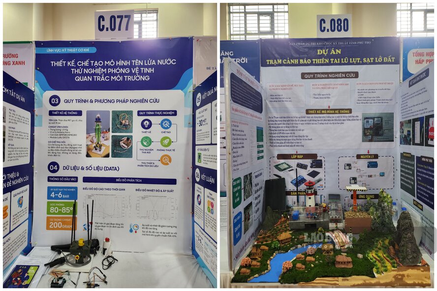 2 of many projects are researched and invested in thoroughly at the Science and Technology Research Competition for high school students in Phu Tho province for the 2025-2026 school year. Photo: To Cong.