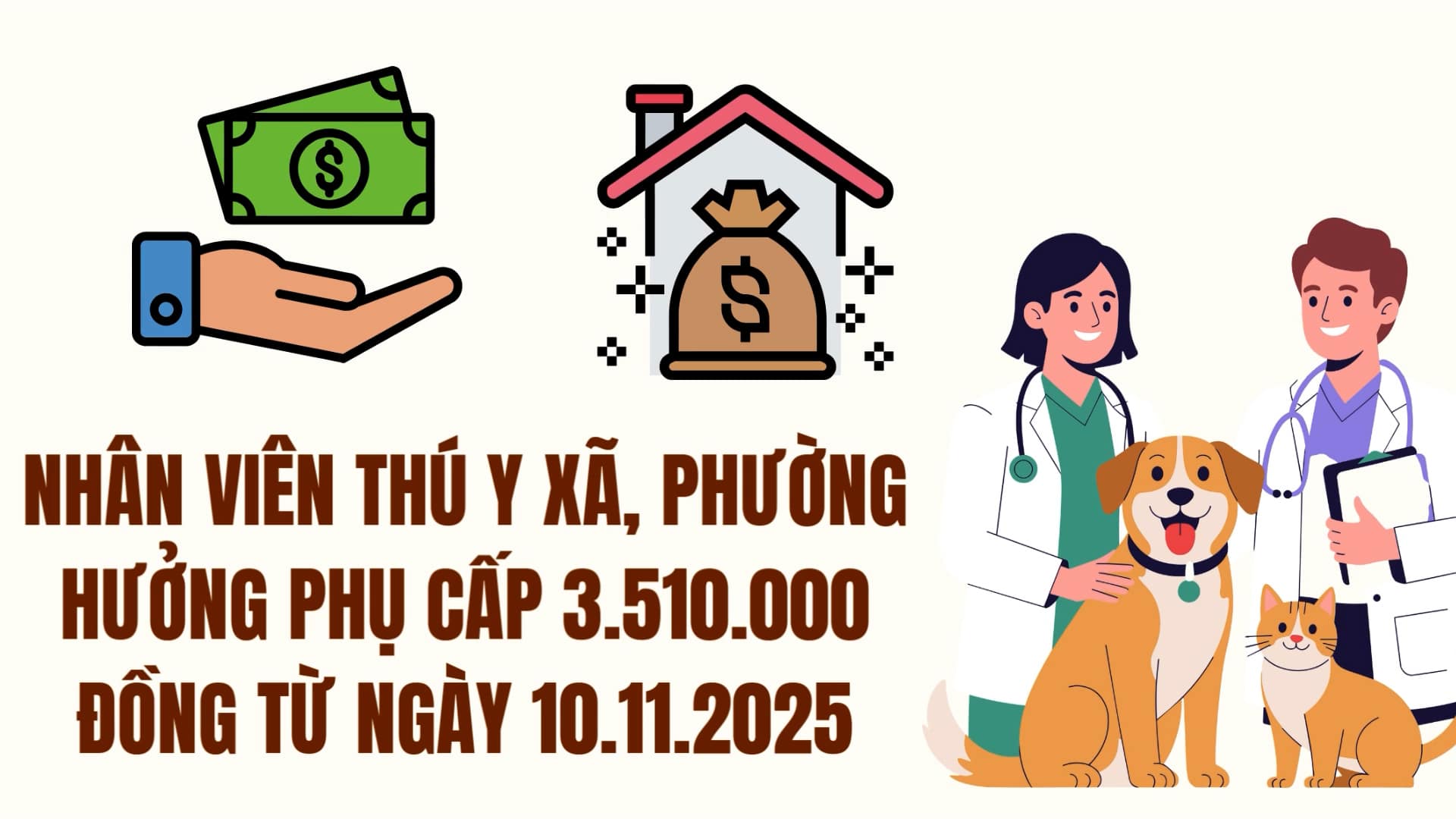 Veterinary staff of communes and wards will receive an allowance of VND 3,510,000 from November 10, 2025