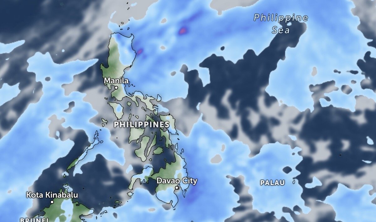 The northeast monsoon is forecast to continue to strengthen in the Philippines in the coming days. Photo: Zoom Earth