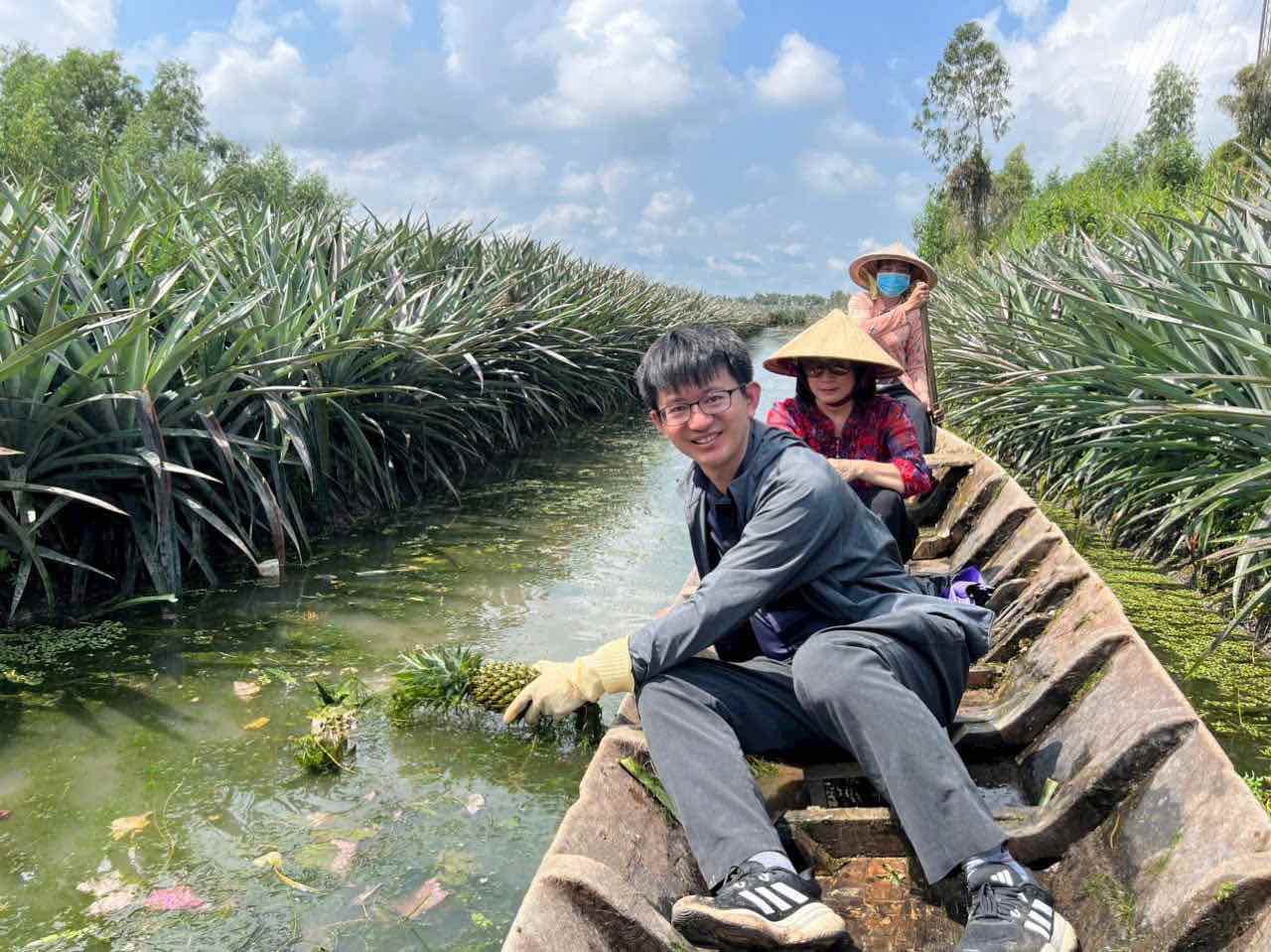 Exploiting tourism in pineapple fields. Photo: Manh Quynh
