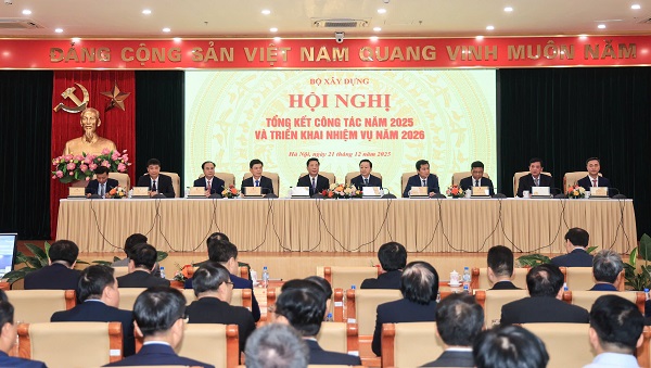 Toan canh Hoi nghi tong ket nam 2025 cua Bo Xay dung. Anh: Ta Hai