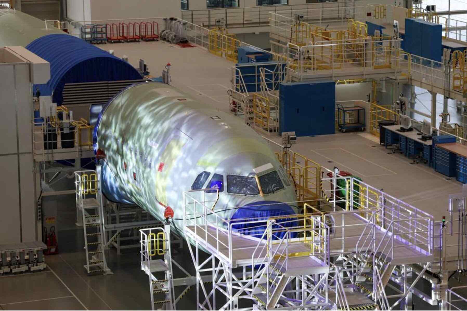 European aerospace giant Airbus has decided to leave Google's cloud services. In the photo: A Airbus aircraft being assembled. Photo: Xinhua