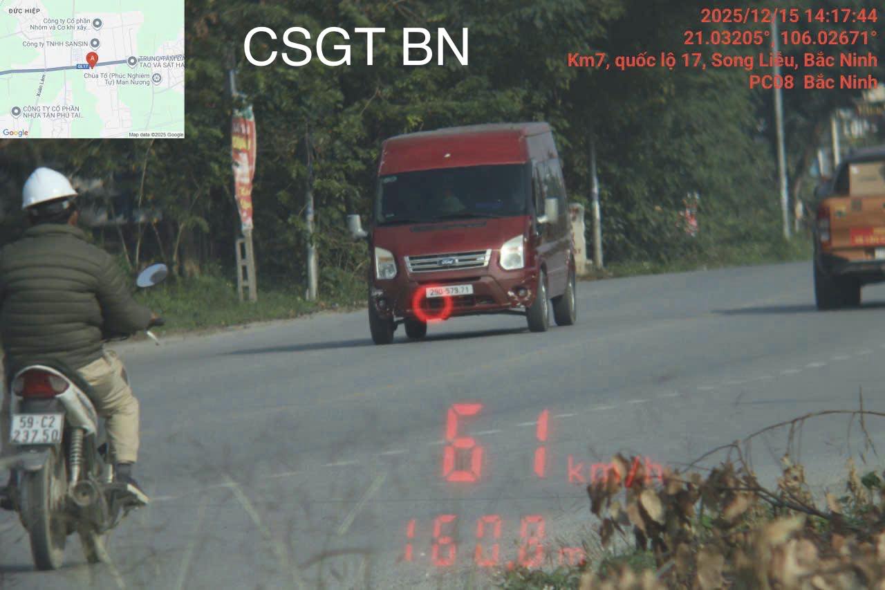 The owner was fined for speeding. Photo: Bac Ninh Police