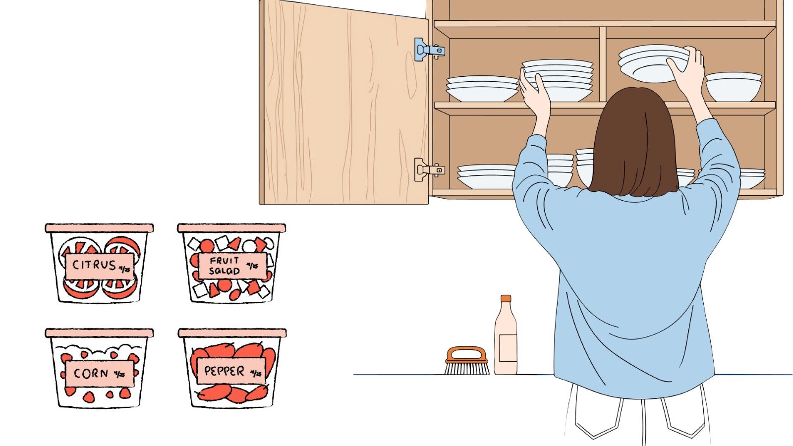 With just a few simple and scientific ways to arrange the kitchen cabinet, you can make the kitchen space neat. Graphics: Thanh Thanh