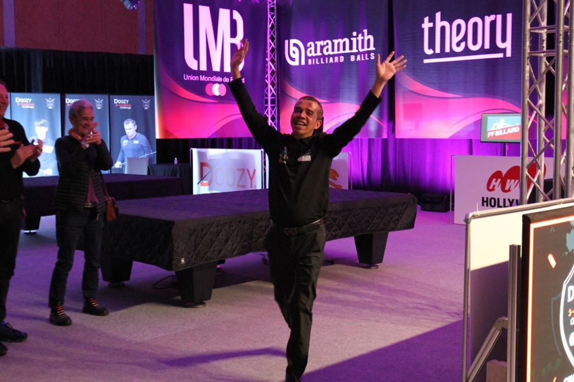 Tran Quyet Chien convincingly won the Blois 3-Cushion Challenge 2025 3-cushion Billiards Carom Championship. Photo: UMB