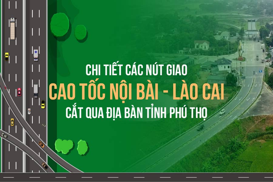 Chi tiết 10 nút giao cao tốc Nội Bài - Lào Cai với tỉnh Phú Thọ. Ảnh: Tân Văn