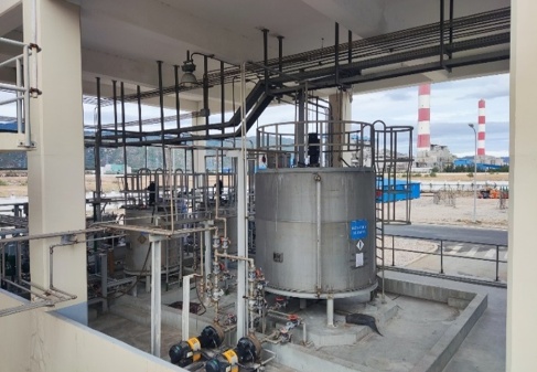 He thong xu ly nuoc thai tap trung tai Nha may Nhiet dien Vinh Tan 4. Anh: Binh Minh