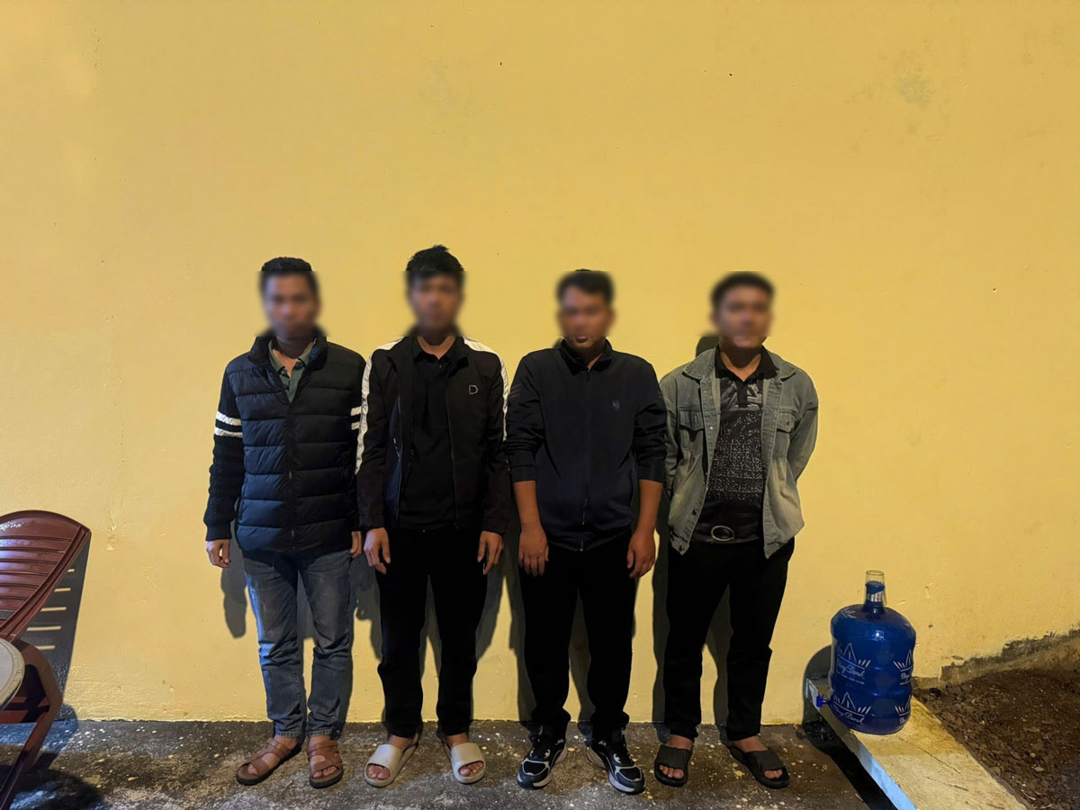 Tạm giữ 4 đối tượng để điều tra về hành vi “Gây rối trật tự công cộng”. Ảnh: Công an Quảng Ninh