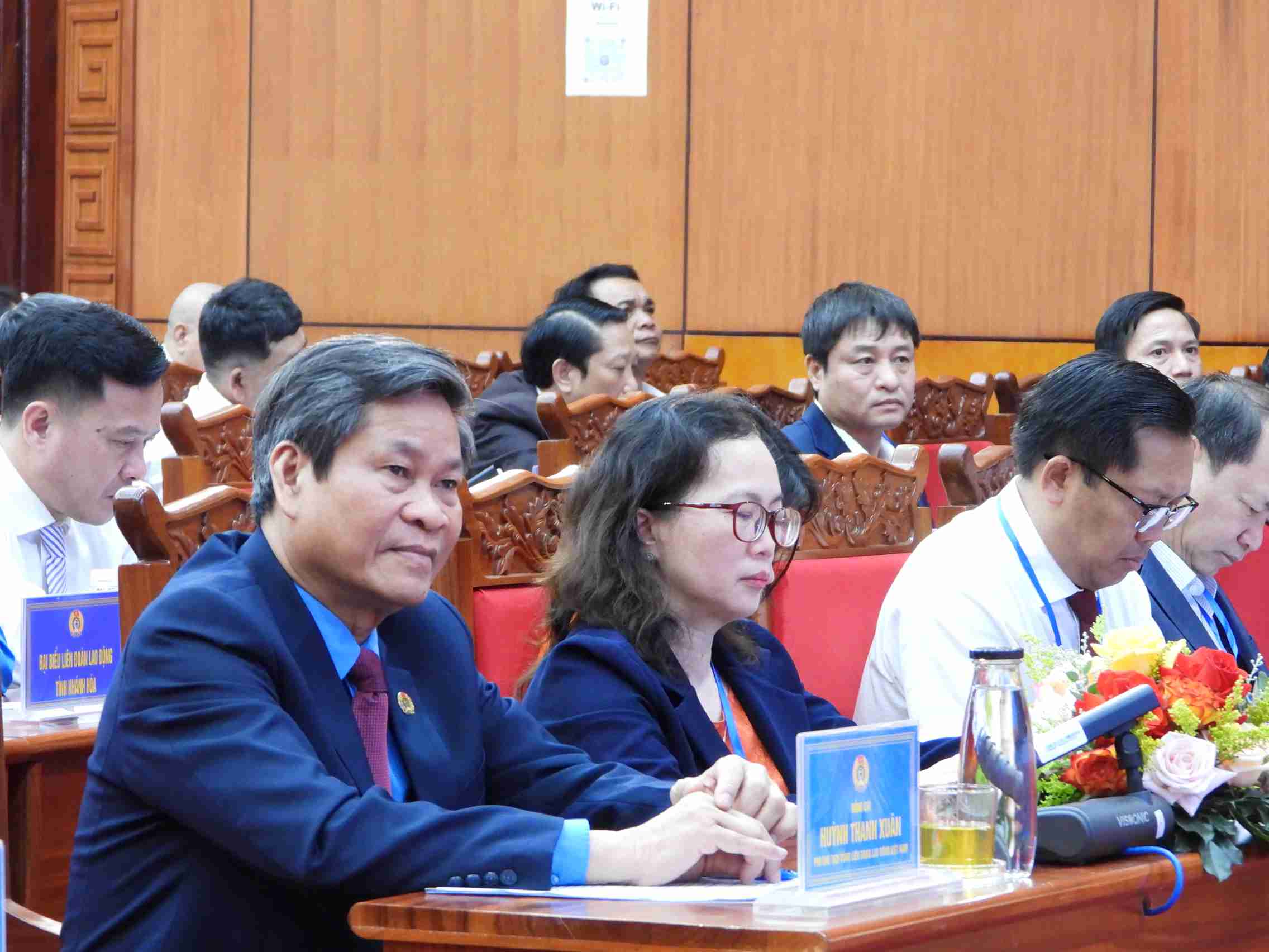 Ong Huynh Thanh Xuan - Pho Chu tich Tong Lien doan Lao dong Viet Nam tham du Dai hoi. Anh: Bao Trung