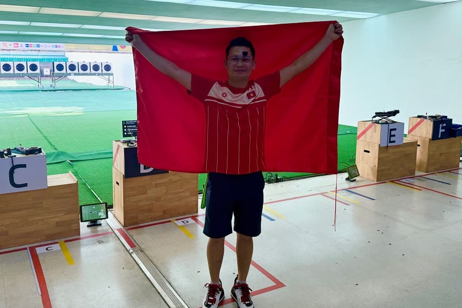 El tirador Ha Minh Thanh gano una medalla de oro en 25 metros de pistola rapida en los SEA Games 33. Foto: Hoai Viet