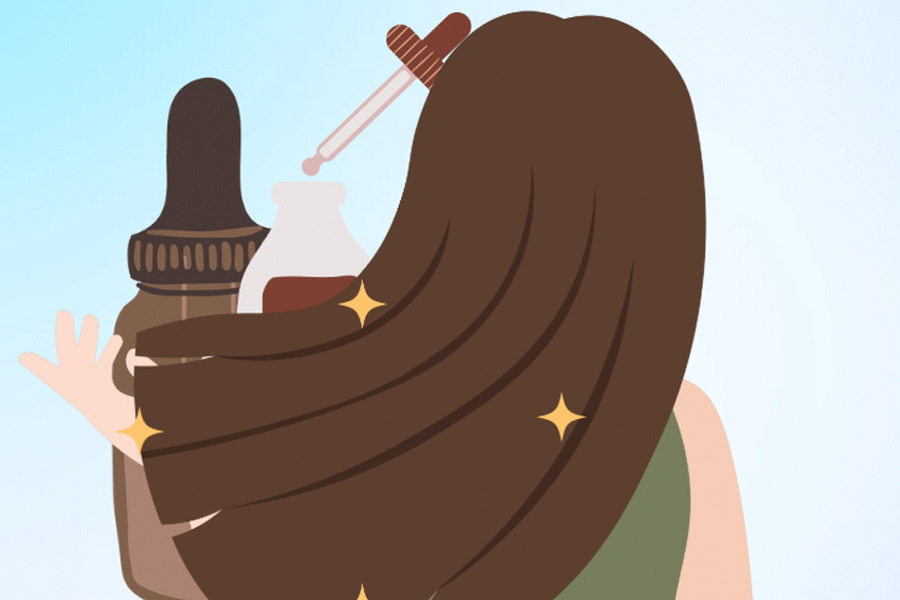 Experts point out the most effective time to apply serum to nourish hair. Graphics: Thien Nhan