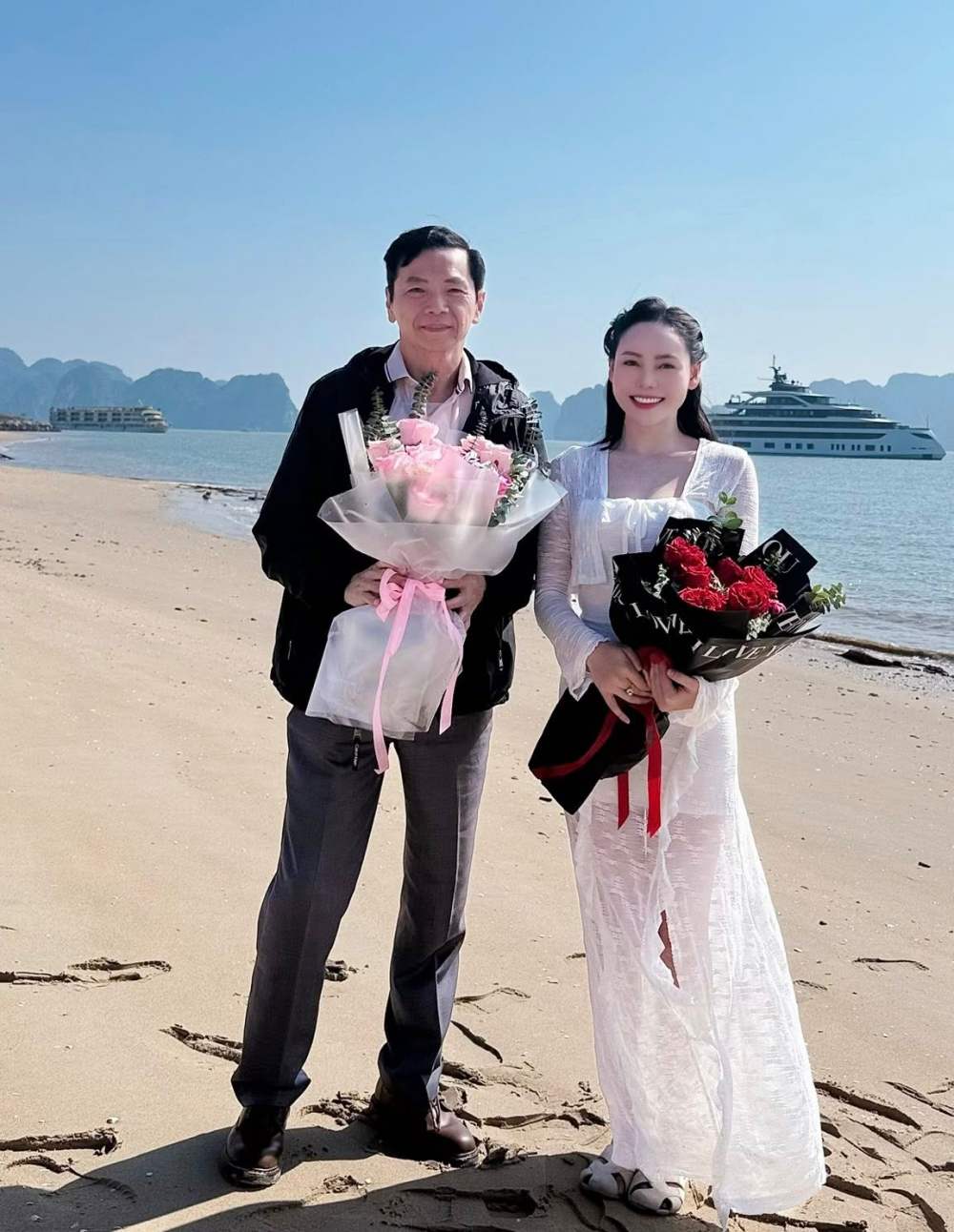 NSND Trung Anh va dien vien Huyen Trang. Anh: Nhan vat cung cap.