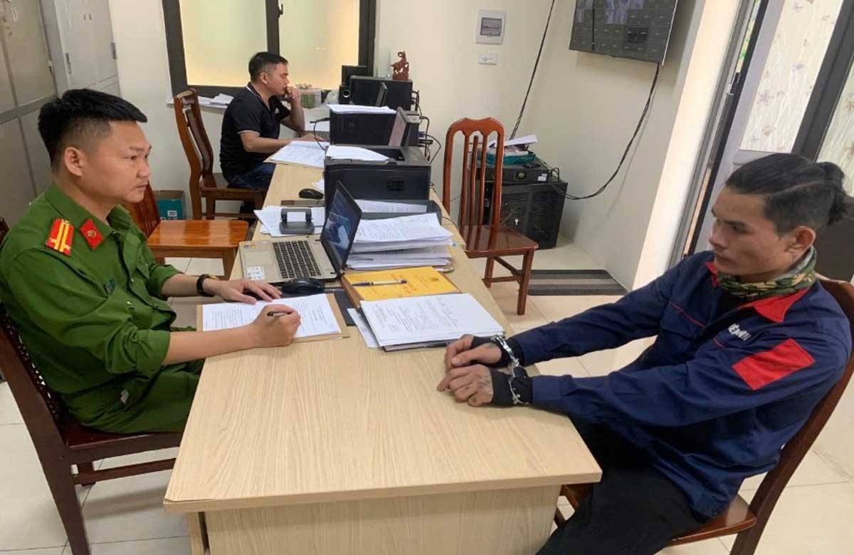 Subject Lo Van Hong. Photo: Hung Yen Provincial Police