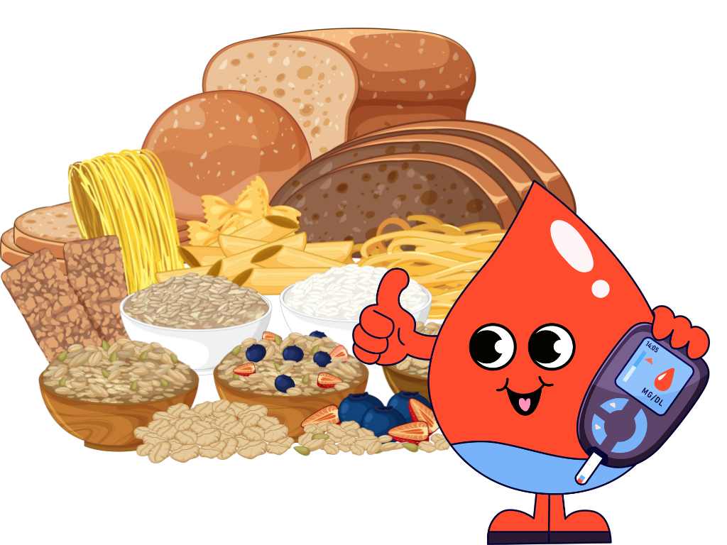 Comer cereales integrales correctamente sera bueno para el azucar en sangre. Grafico: Ha May