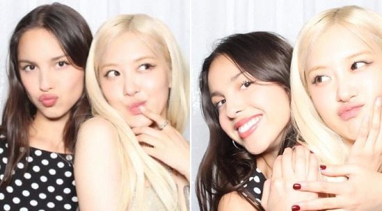 Rose va Olivia Rodrigo tung chup anh chung trong mot buong chup anh. Anh chup man hinh