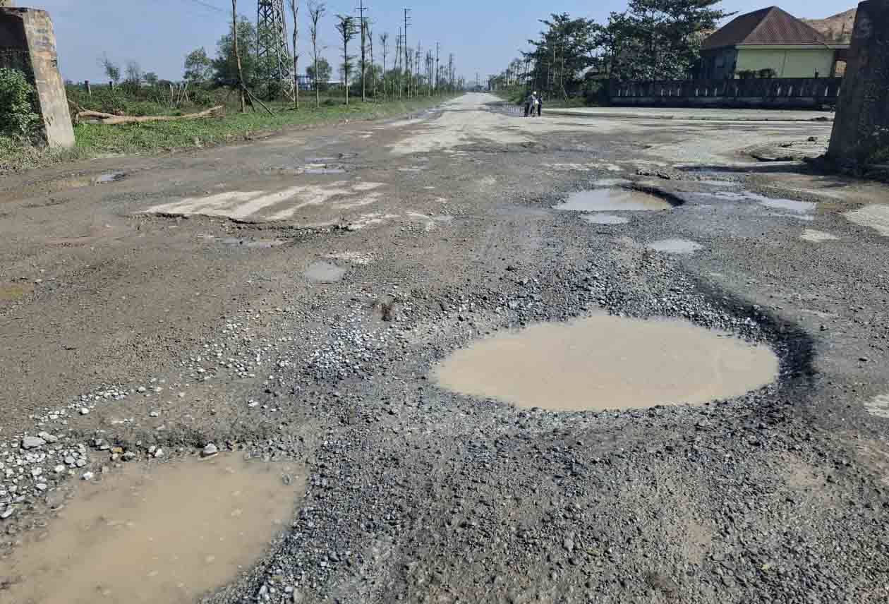 Dày đặc ổ voi, ổ gà. Ảnh: Trần Tuấn.