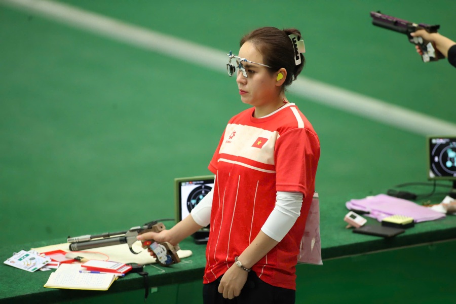 Shooter Trinh Thu Vinh will have the opportunity to participate in the 2026 Asian Championship in February in India. Photo: Bui Luong