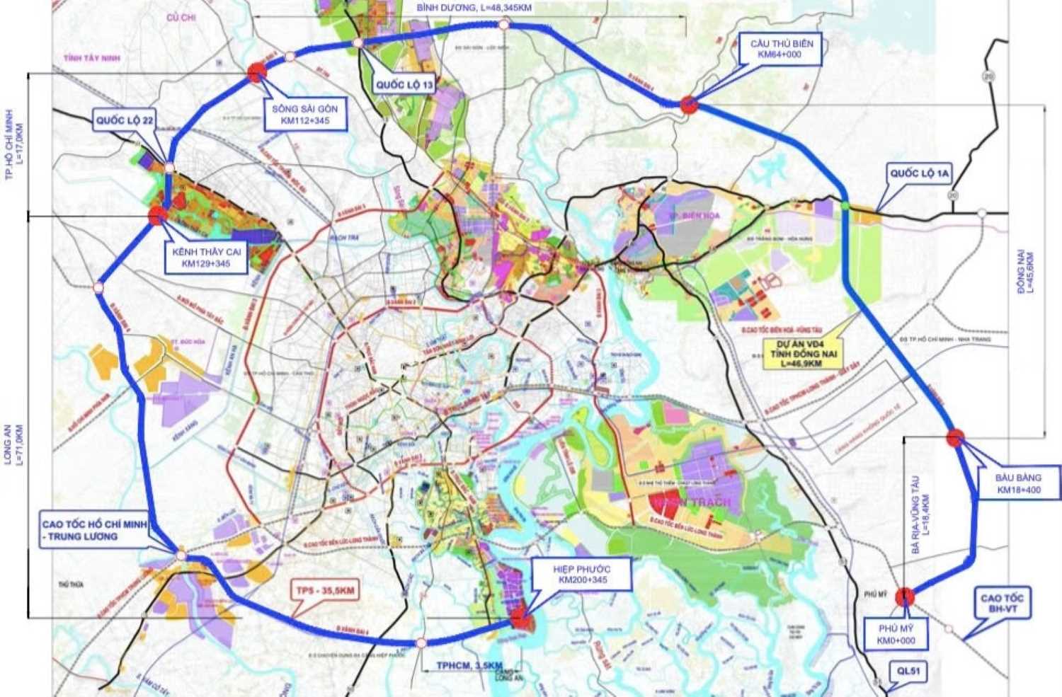 Vanh dai 4 TPHCM la tuyen duong lon nhat Dong Nam Bo. Anh: So Xay dung TPHCM