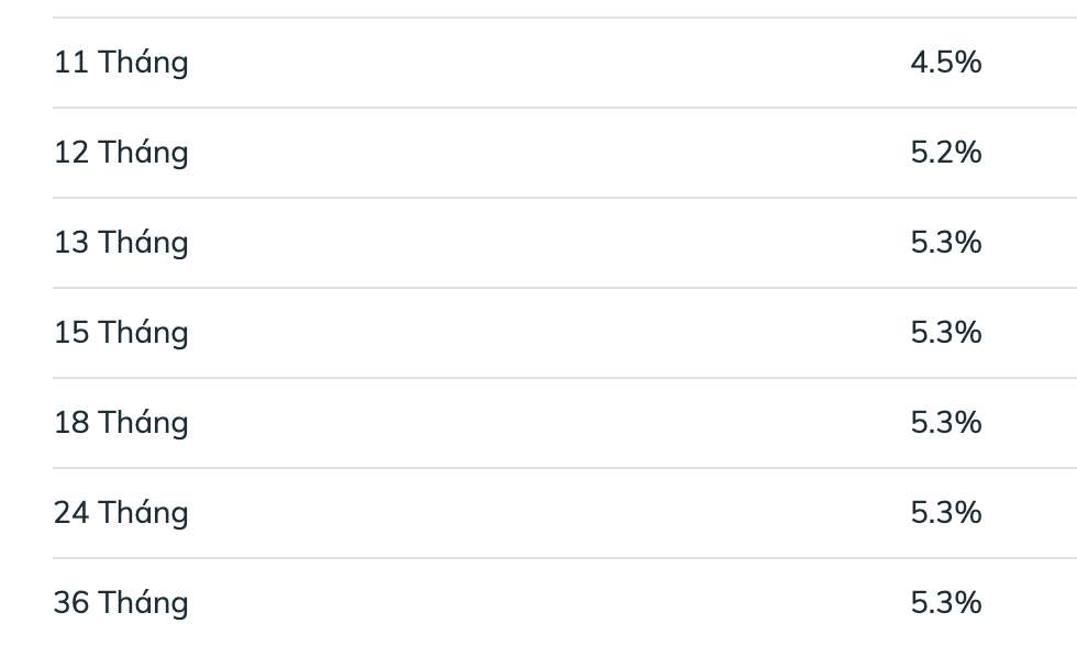 Bieu lai suat tiet kiem BIDV ngay 24.12.2025. Anh: BIDV  