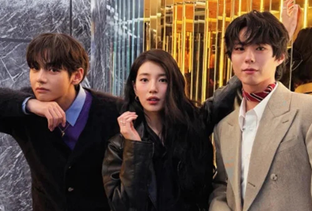 BTS V took a photo with Suzy and Park Bo Gum. Photo: Lotte.