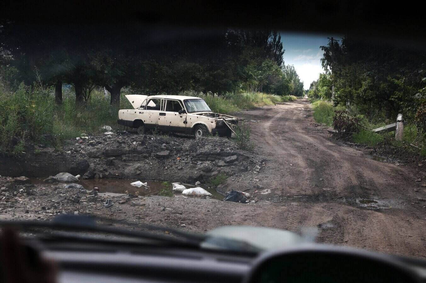 Escena en Siversk en el este de Ucrania. Foto: AFP