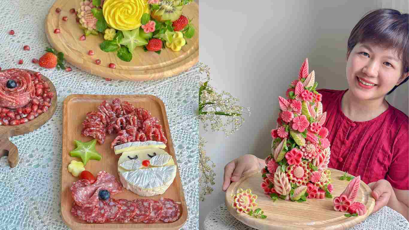 colorful Christmas table from the hand of a Hanoian mother. Photo: NVCC