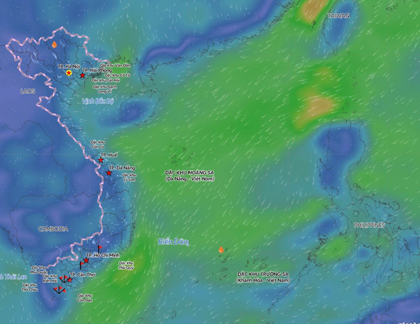 Cold air is about to cause unfavorable weather in some coastal areas. Photo: Vietnam Disaster Monitoring System