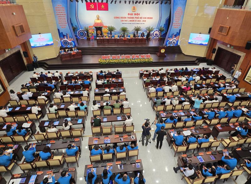 650 dai bieu tham du Dai hoi Cong doan TPHCM lan thu I, nhiem ky 2025 - 2030. Anh: Nam Duong