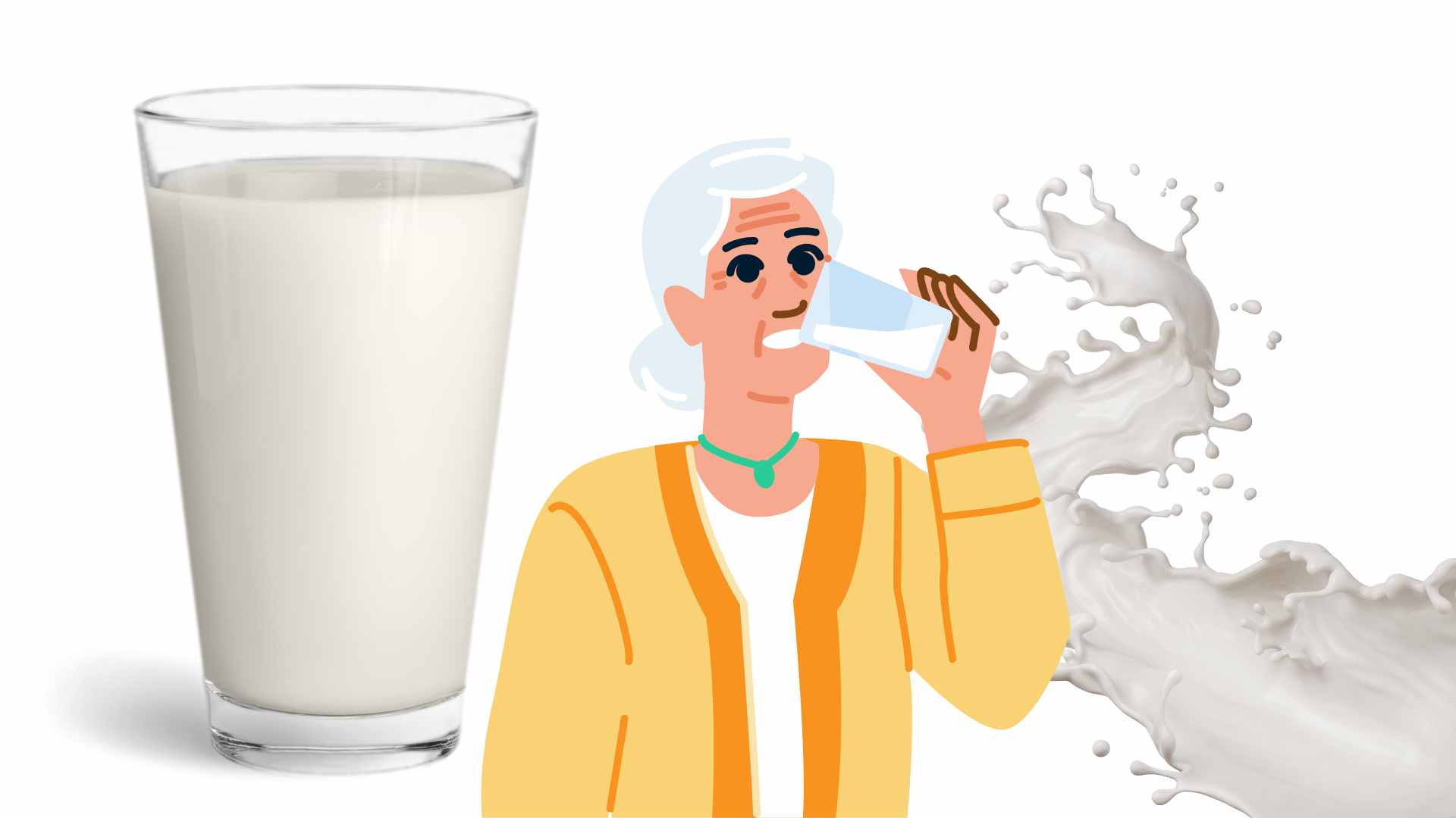 Complementar con leche despues de los 50 años es muy bueno para la salud. Grafico: Ha May