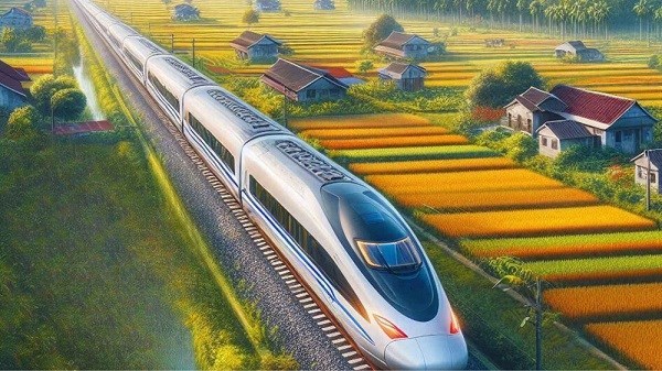 Image of high-speed railway painted by AI. Performed by: Ngoc Diep