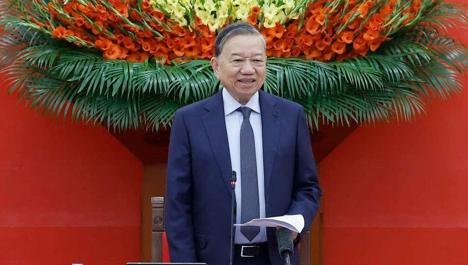 General Secretary To Lam - Head of the Central Steering Committee chaired the Year-end Conference of the Central Steering Committee on Science and Technology Development, Innovation and Digital Transformation. Photo: VNA