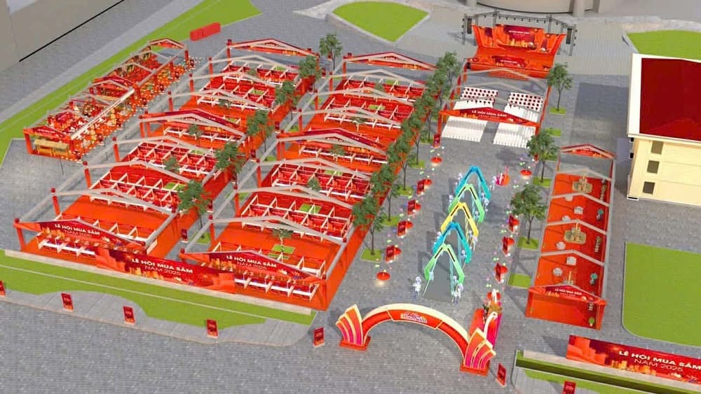 Khong gian to chuc rong rai se giup du khach co nhung trai nghiem thu vi tai “Le hoi mua sam 2025“. Anh: Ban to chuc