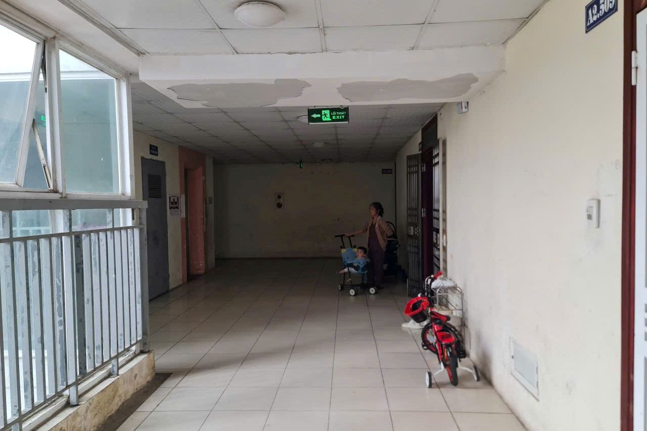 Nhieu ho dan song tai chung cu C5 lo lang vi thang may het han kiem dinh, truc trac lien tuc. Anh: Quach Du