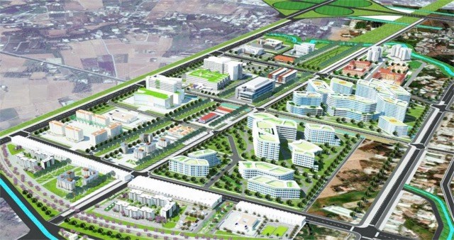 Ban do quy hoach Cum y te Tan Kien, huyen Binh Chanh (truoc day) trong do co Du an xay dung Benh vien Da khoa thuc hanh. Anh: SYTTPHCM 