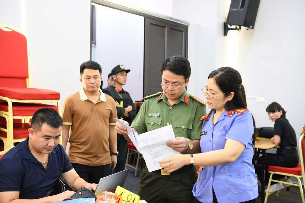 Cơ quan chức năng điều tra, làm rõ đường dây đa cấp trái phép. Ảnh: CACC 